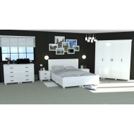 Dormitor Dynasty Alb cu pat 180x200 cm Dormitor Dynasty Alb cu pat 180x200 cm